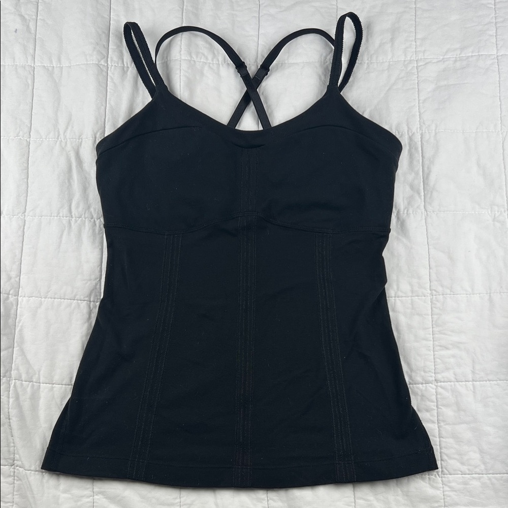 Lululemon Athletica Centered pose‎ tank top in black sz 4